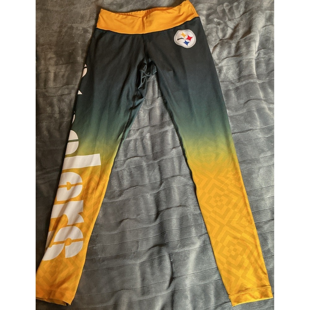 Pittsburgh Steelers Women's Leggings Pants Black Yellow  Size Small NFL Apparel